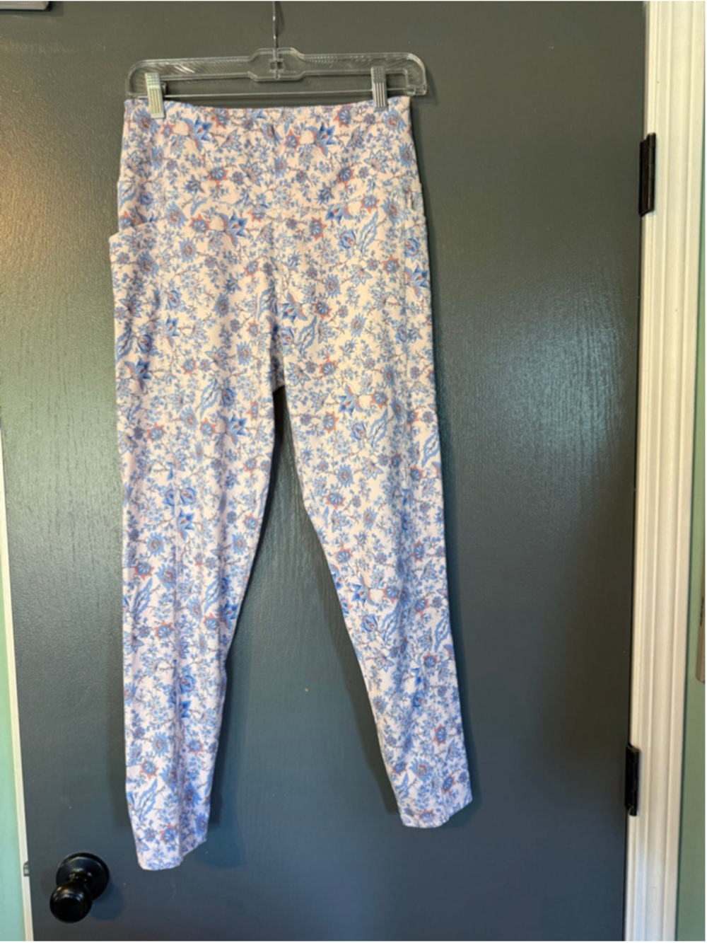 Women's RBX Floral Leggings L White Blue